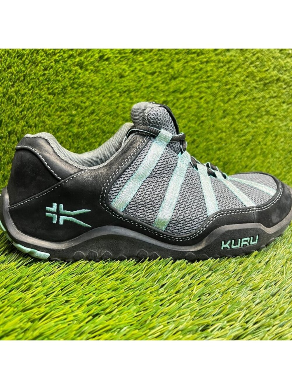 Kuru Chicane Womens Size 9D Gray Black Blue Athletic Running Shoes Sneakers